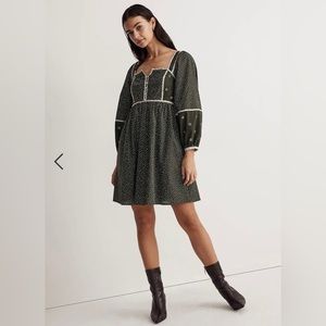 NWT Madewell Floral Mix Square-Neck Mini Dress (size 6)